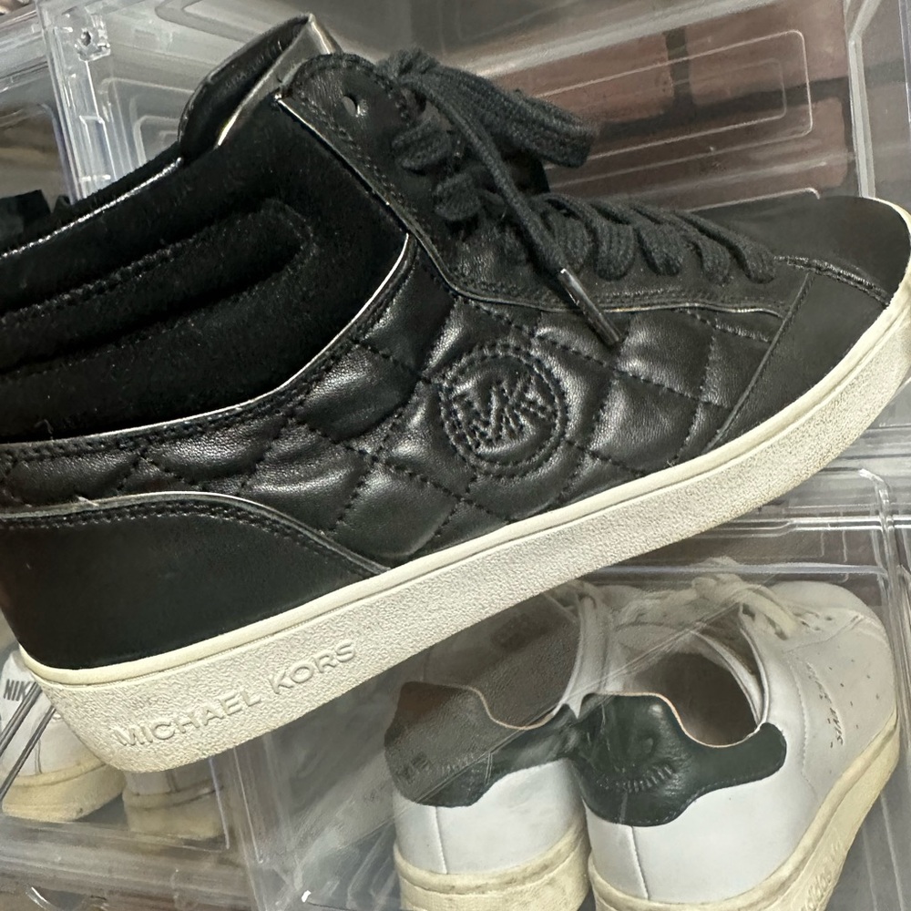 Michael Kors Black Quilted Sneakers